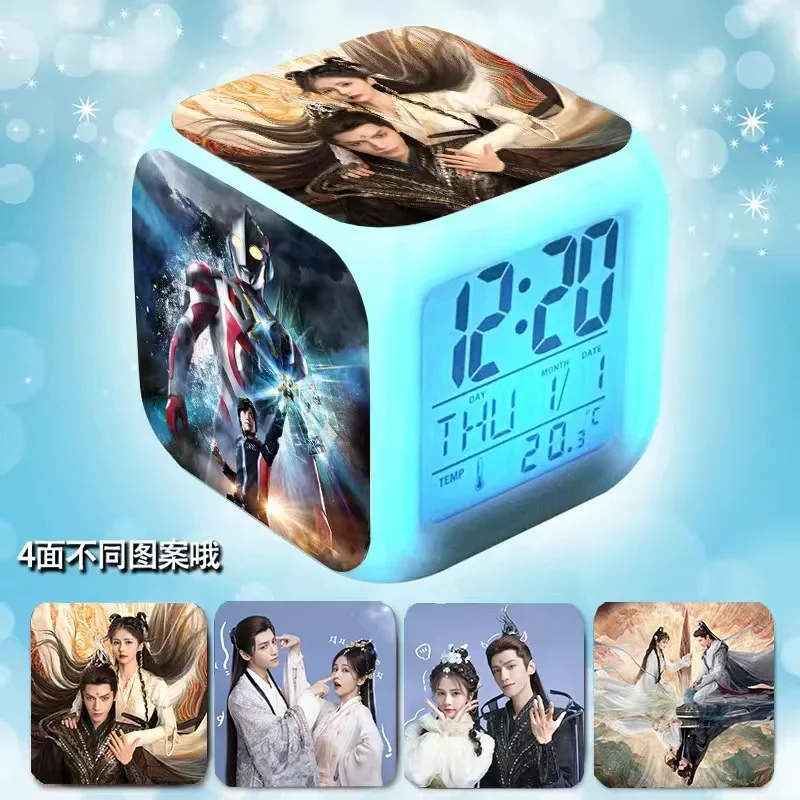 Luo Yunxi Bai Lu Poster Colorful Alarm Clock TV Till The End of The Moon Drama Stills Color Change Night Light Desktop Ornament