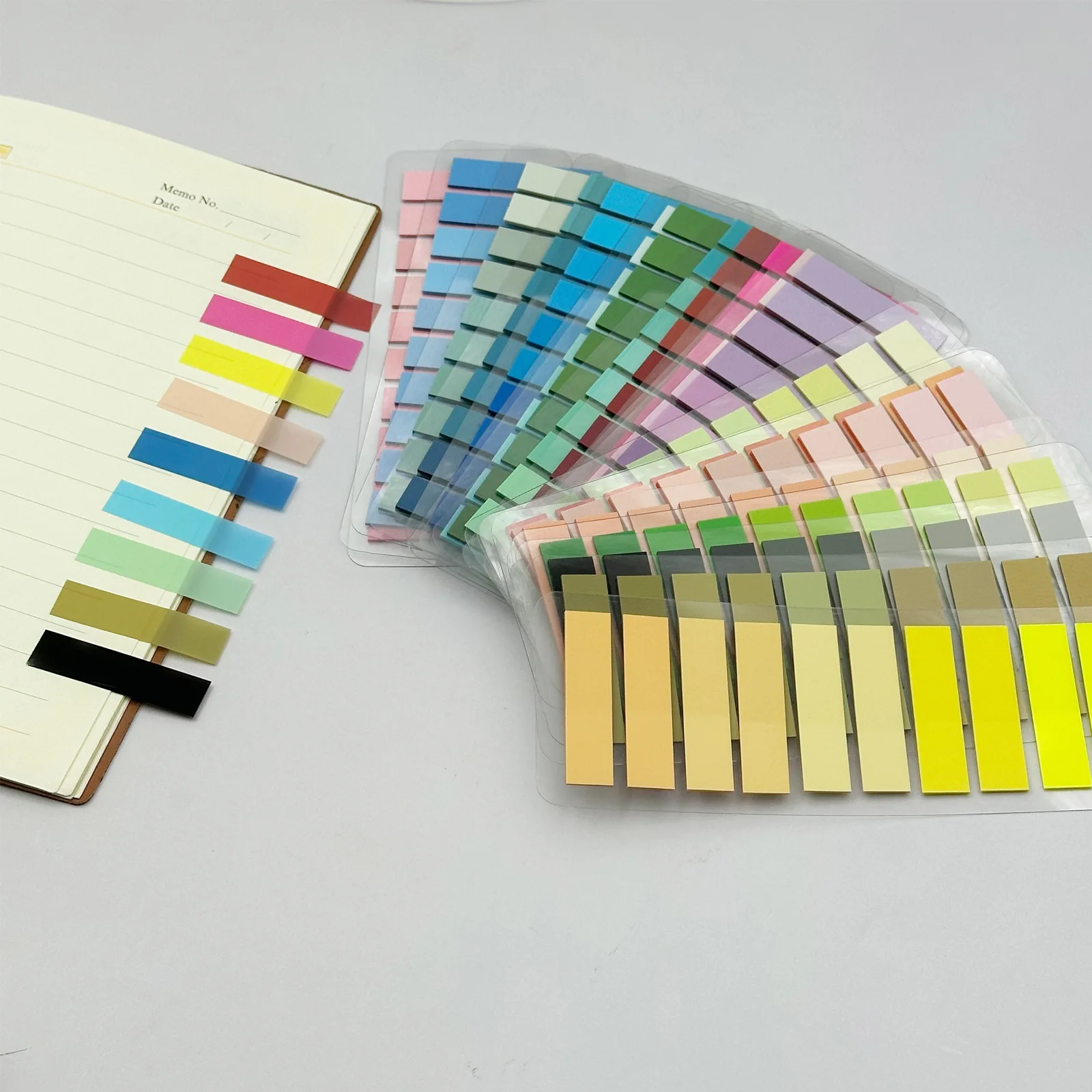 200Pcs Color Stickers Transparent Fluorescent Index Tabs Flags Sticky Note Stationery Children Gifts School Office Supplies