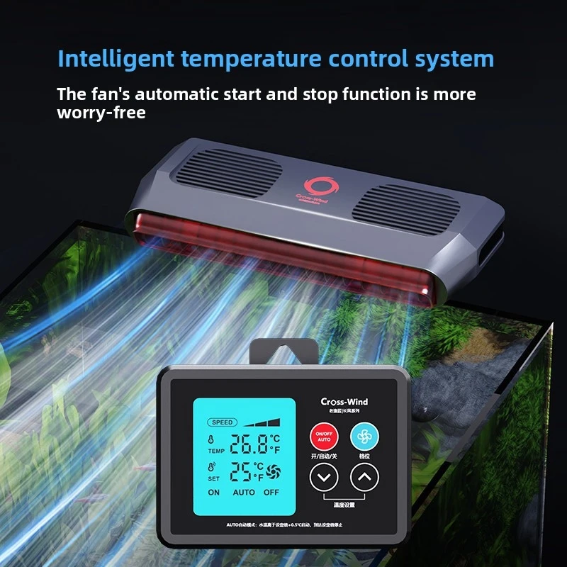 

Auto Temperature Control Aquarium Fan Cooler – Silent Evaporative Cooling Chiller for Planted & Saltwater Tank, Heat Dissipation