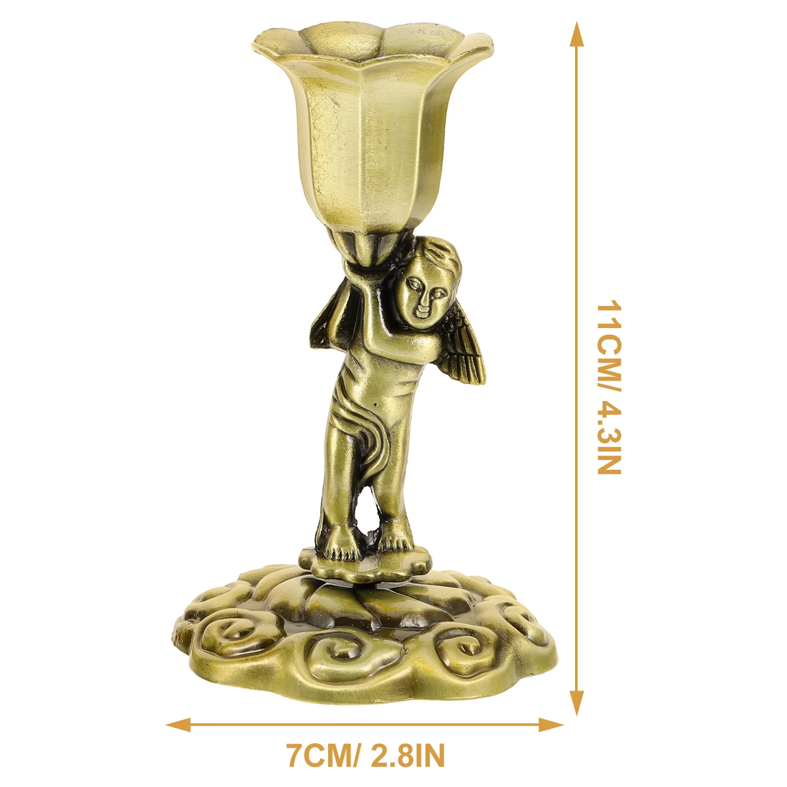 

2pcs Vintage Bronze Holder European Style Zinc Alloy Desktop Decoration Party Home Decor Stand