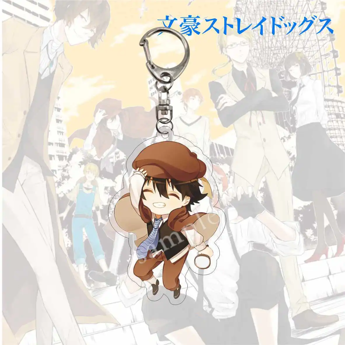 2pcs Double-sided Acrylic Cartoon Character Keyring Dazai Osamu Enthusiatic Publicized Personalized Aesthetic 5cm Static Pendant