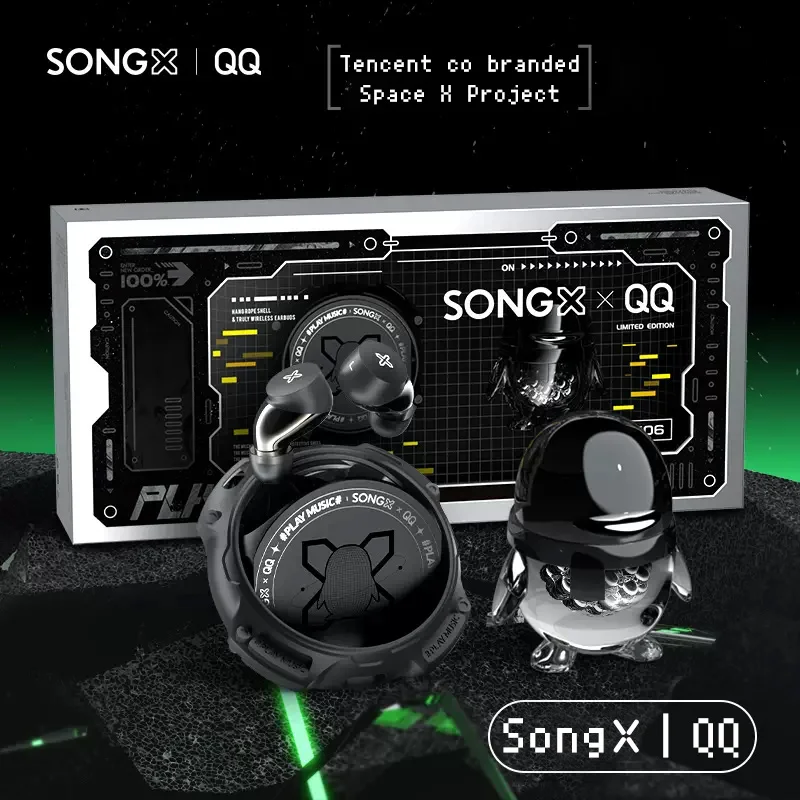 

SONGX × QQ Co-Branded TWS Wireless Headset HIFI Stereo Noise Reduction Bass Earbuds Long Standby SX06 Mecha Bluetooth Earphones