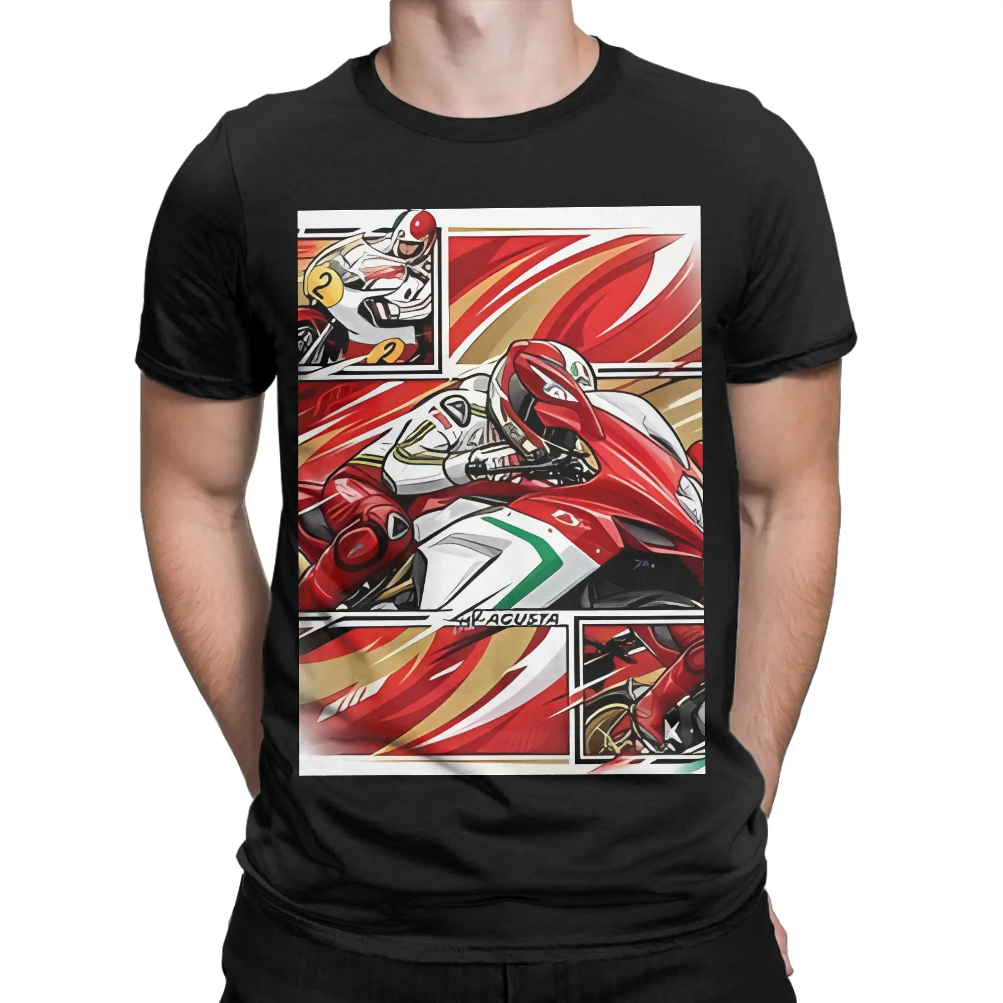 Camiseta Giacomo Agostini y Mv Agusta Motorsport Legend con gráfico divertido, 100% algodón, camisetas Mv Agusta para hombres