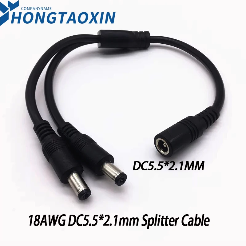 DC5.5*2.1mm 12V Universal Dc Splitter Power Cord with Switch For Minitor Router LED light Y -Spliiter Cord Charging1Female 2male