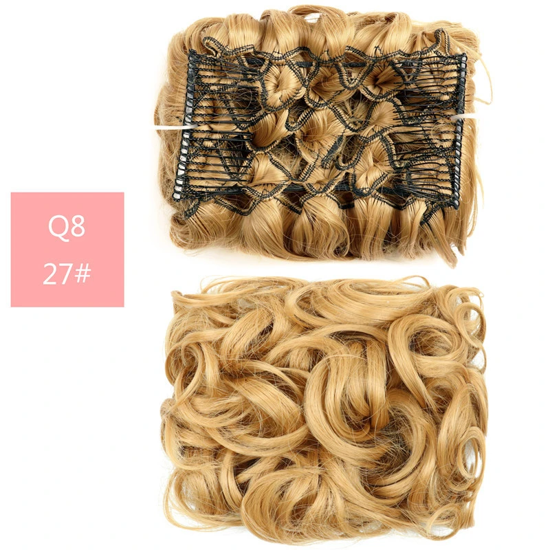 Similler Synthetic Short Messy Curly Dish Hair Bun Easy Stretch Hair Combs Clip in Extension Scrunchie Chignon Tray Hairpieces