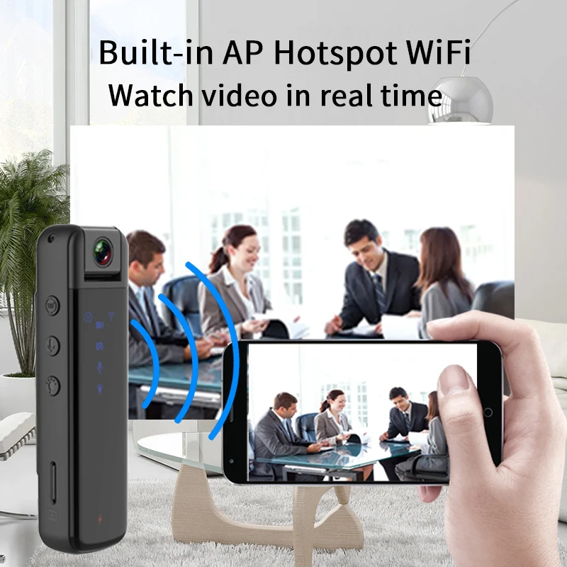 Mini filmadora digital com sensor de movimento, câmera de segurança magnética, pequeno bolso filmadora corpo, Home Sports DV, HD 1080P