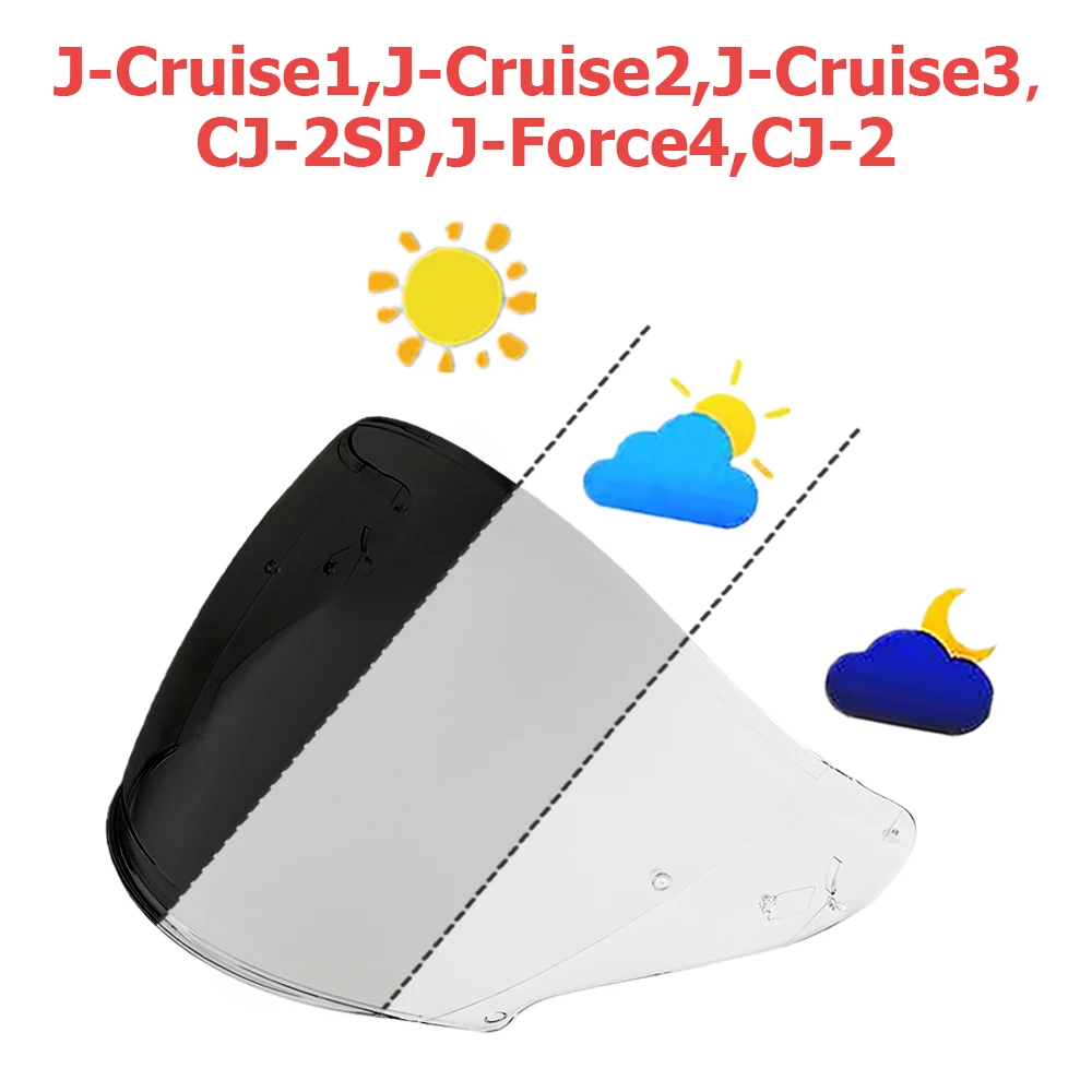 Photochromic Visors For SHOEI J-Cruise 1/2 J-Force 4 CJ-2 Full Face Anti-UV Capacetes Lens JC-CRUISE 3 Len Anti-fog Film