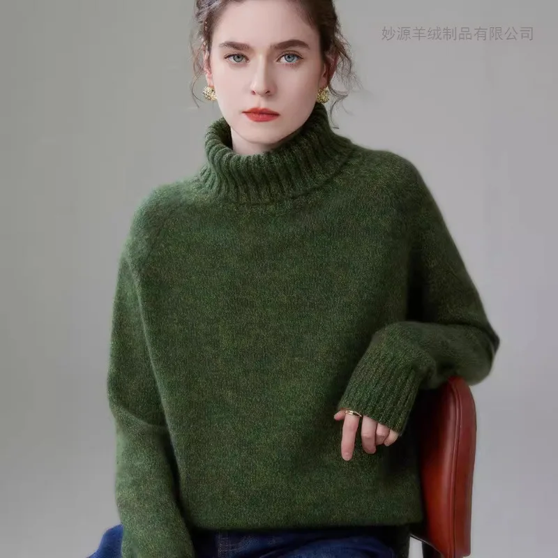 

Luxury Sweater Trendy High Collar Colorfu Shirt Light Cashmere Sweater Women