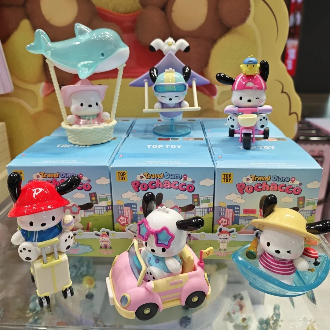 

Sanrio Pochacco Travel Diary Series слепая коробка милая аниме-фигурка Pochacco Mystery Box Коллекционная модель Настольный декор детский подарок для девочек