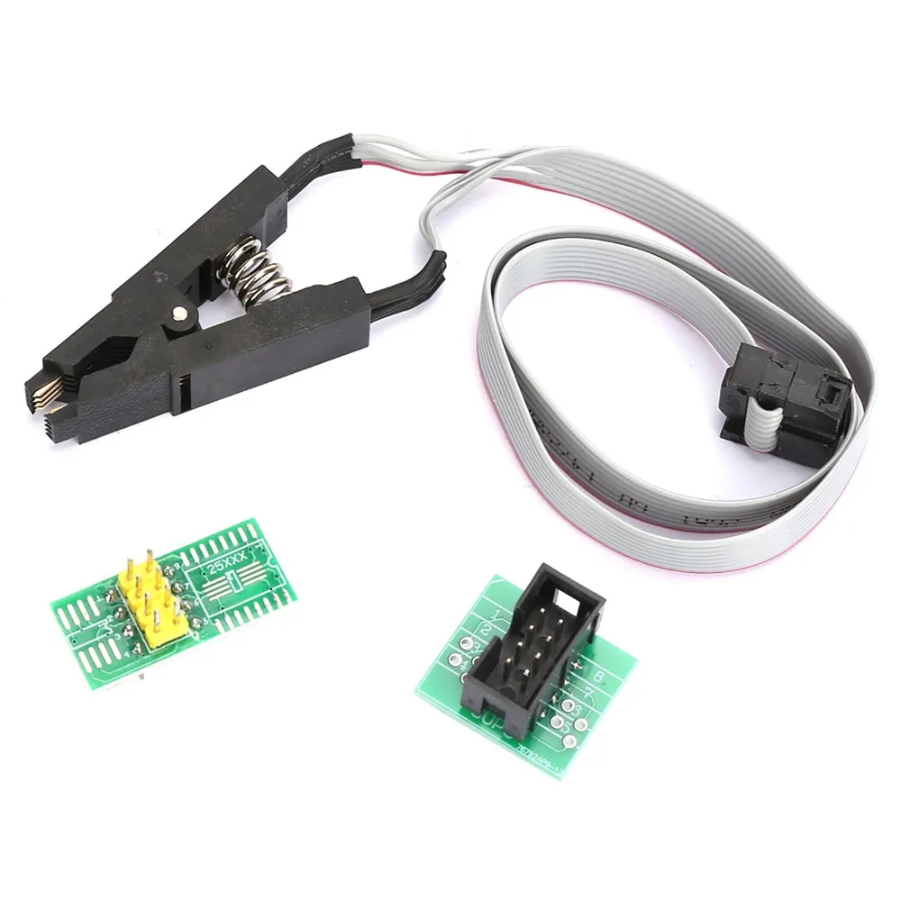 

with 2 Adapter Board Flash Chip IC Test Clip Adapter SOIC / SOP Pin for BIOS/24/25/93 Flash Chip IC Test Clip Socket Adapter