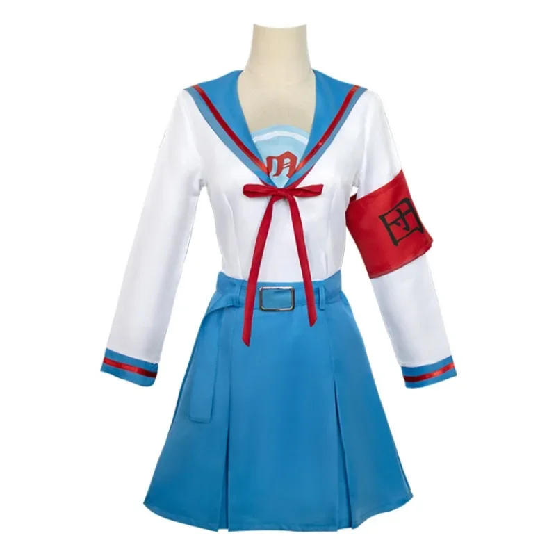 Anime No Yuuutsu Cosplay Suzumiya Haruhi costumi Cosplay Blue JK uniforme copricapo Outfit parrucca Halloween Carnival Event Costumes