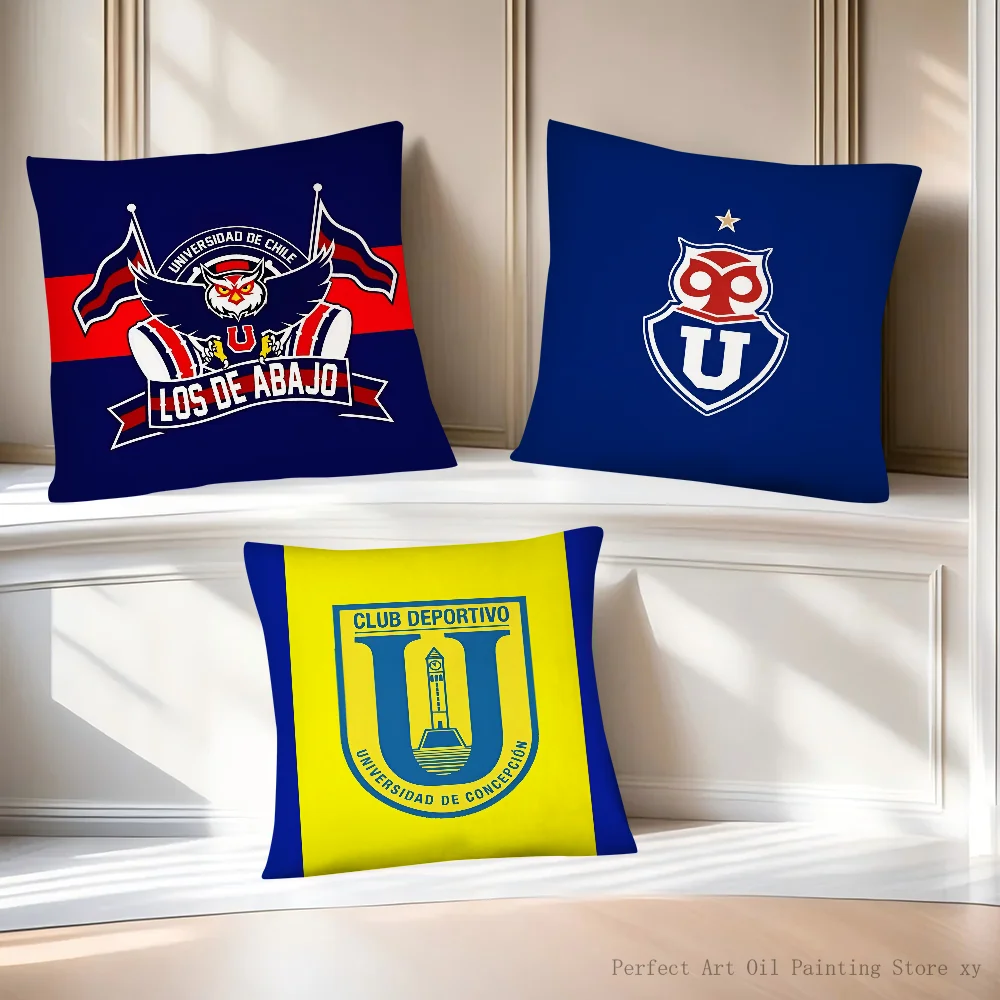 Funda de almohada cuadrada, funda de cojín para dormitorio, sofá, decoración de habitación, funda de almohada informal de Chile u-university Club B