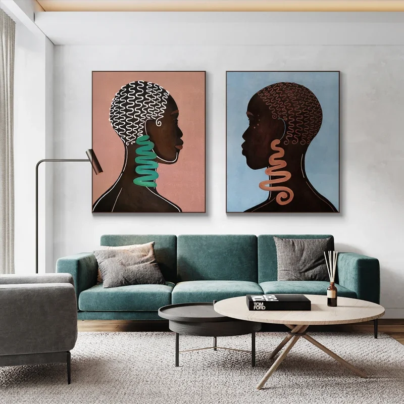 Modern Vogue Black Woman Wall Art Canvas Painting And Prints Abstract Poster Fashion PicturesFor Livingroom Bedroom Home Decor
