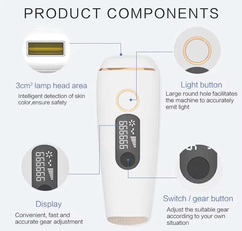 Skin Mini IPL Hair Removal Device Permanent Ice Painless Hair Remover Portable Mini Hair Epilator