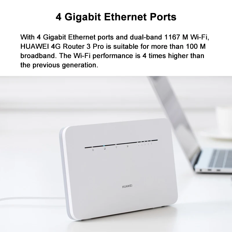 Huawei-B535-235 Roteador WiFi, 4G LTE, 300Mbps, Dual Band Gigabit, amplificador de sinal sem fio, repetidor com slot para cartão SIM, original