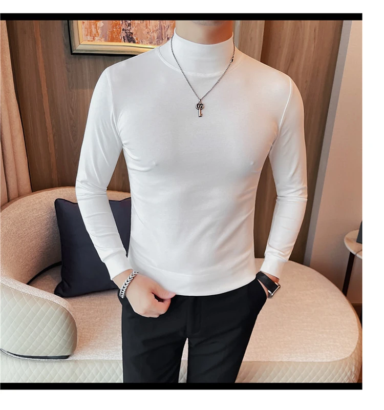 2026 Herren Thermounterwäsche Rollkragen-Hemd mit Revers, dünnes Modal-Herbst- und Winter-Langarm-Unterhemd, einlagiges Slim-Fit-Oberteil – Detail 16