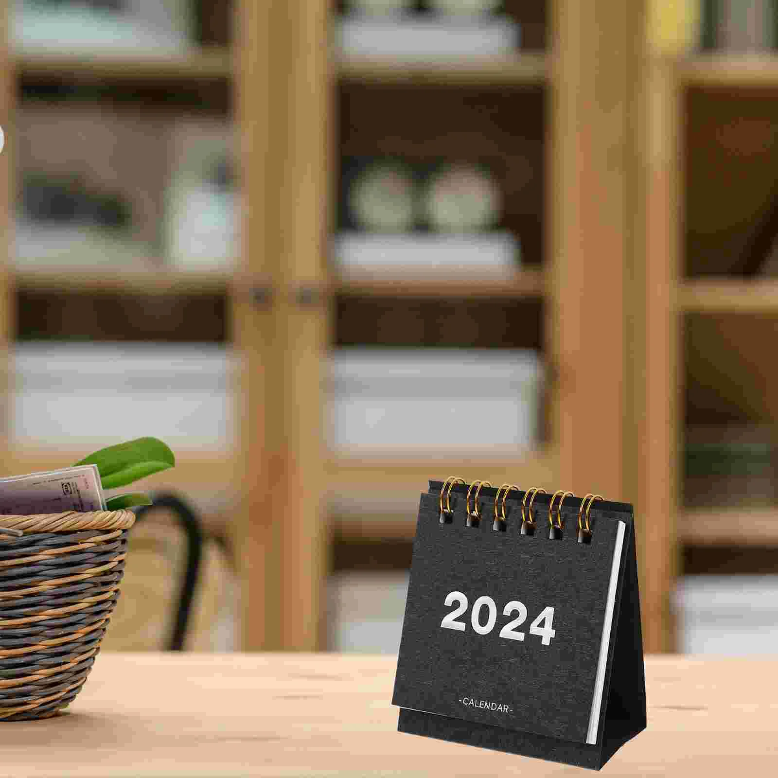 Calendriers de bureau décoratifs créatifs, mini ornements pour la maison, style simple, papier de table, cadeau de bureau, bureau domestique, 2024 brittop