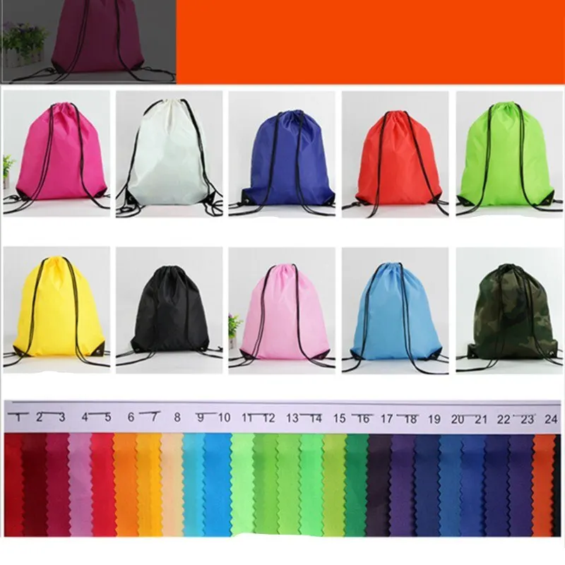 Portable Drawstring Bag Oxford Students Backpack Waterproof Sports Riding Backpack Gym Drawstring Shoes Clothes Organizer Pack