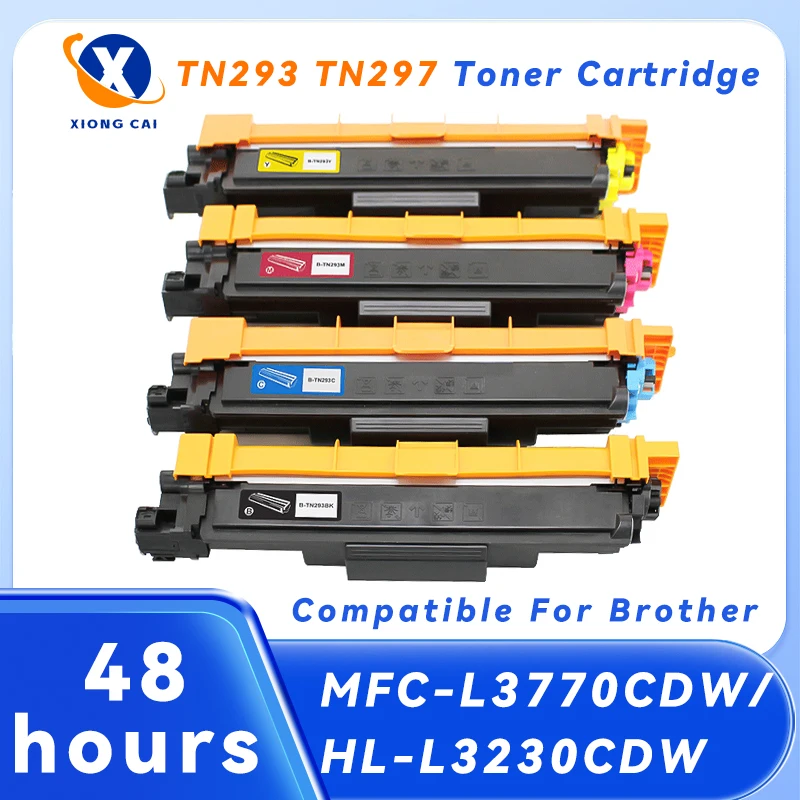 

4-цветный тонер-картридж TN293 TN297, совместимый с Brother HL-L3230CDW MFC-L3770CDW, лазерный принтер, тонер, Бразилия, Япония