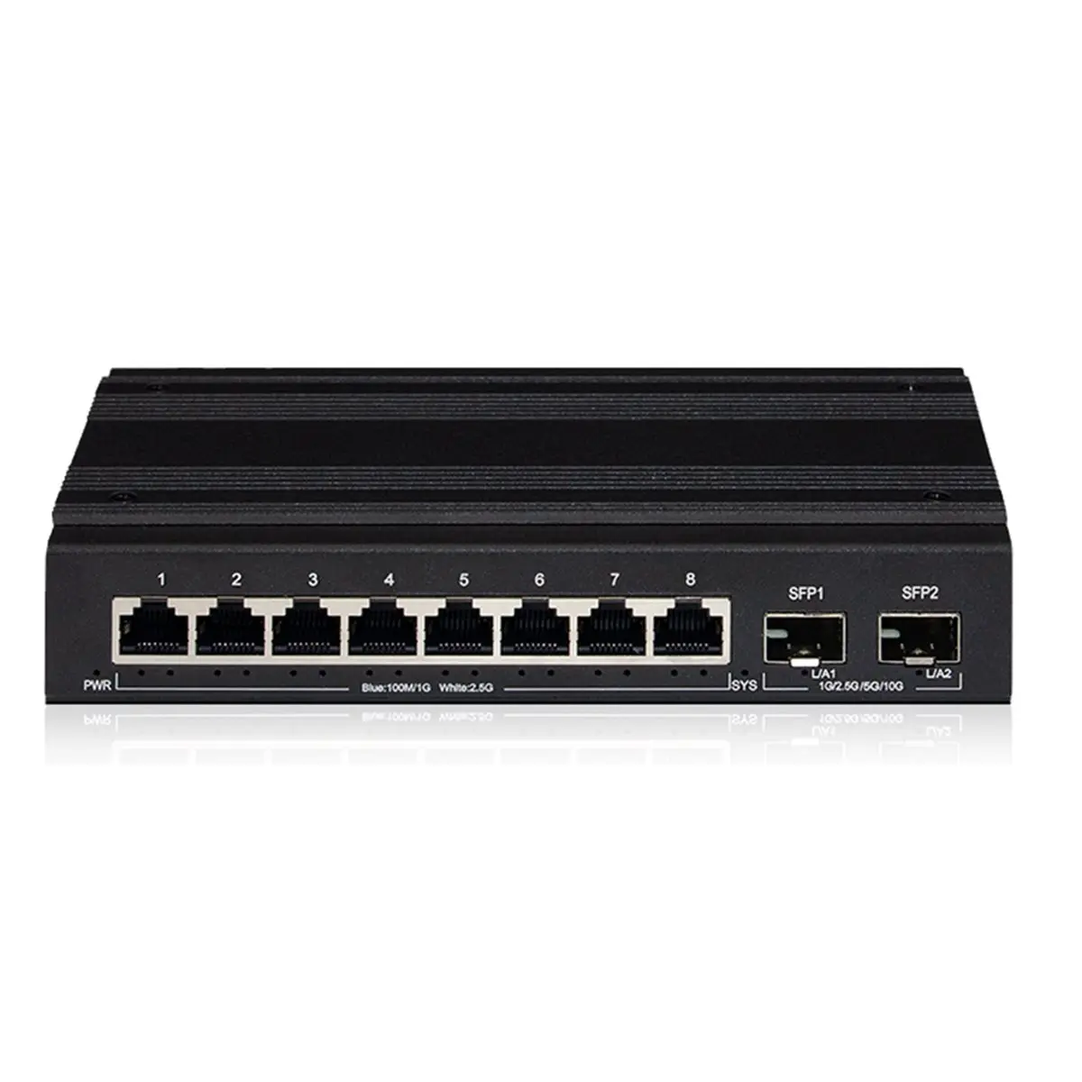 HDL 2.5Gb Ethernet Switch 8 Port 2.5GBASE-T Unmanaged Network Switch with 2 SFP+ Port Plug and Play Homelab Switch US PLUG
