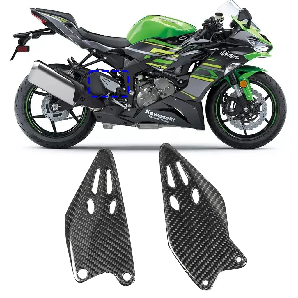 

For KAWASAKI ZX-6R ZX6R 2019-2024 ZX 6R Carbon Fiber Heel Guards Plates Motorcycle Accessories Foot Rests Covers Fairing Kits