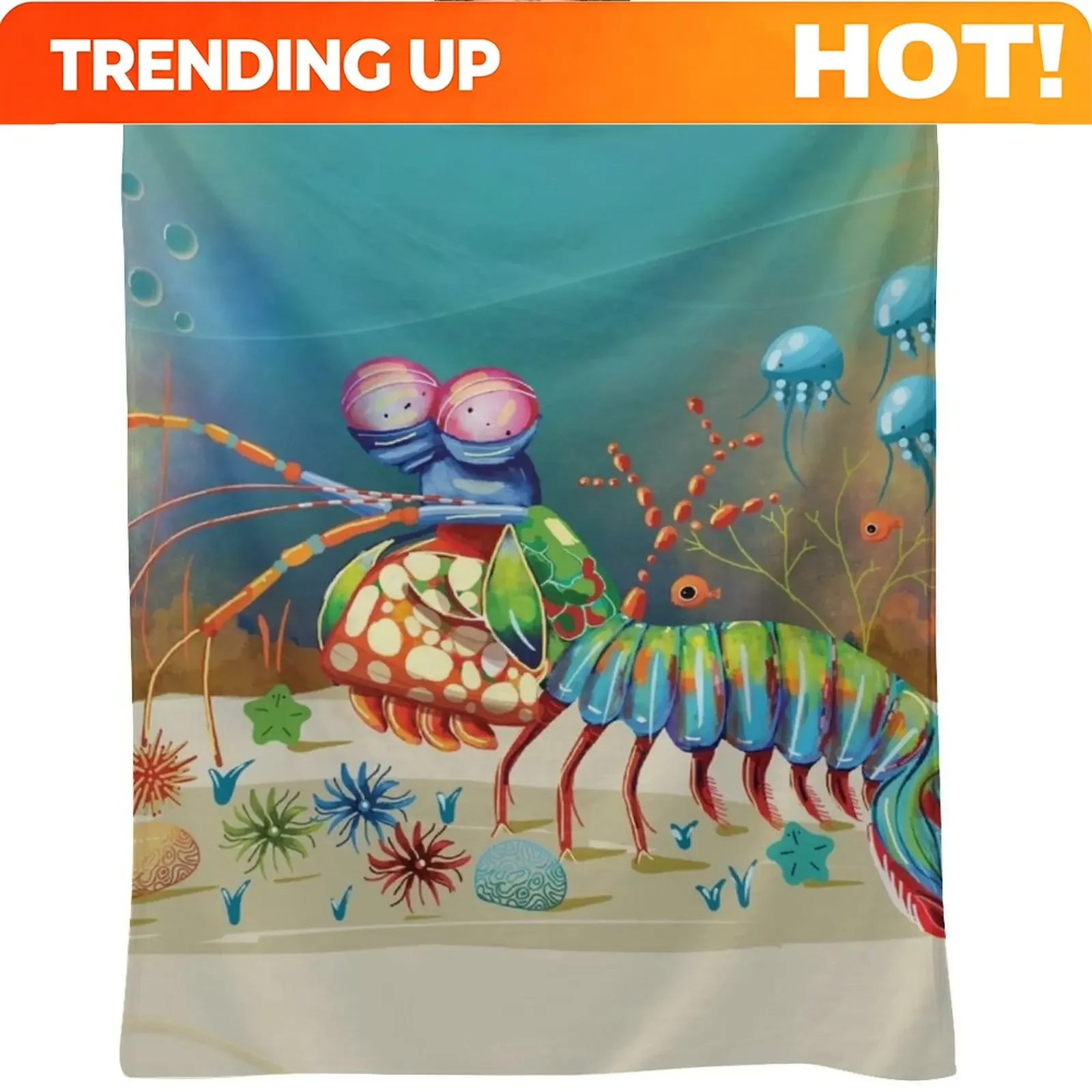 Custom Peacock Mantis Shrimp Throw Blanket Personalized Gift Comforter Blankets For Sofas Sofa Quilt Blankets