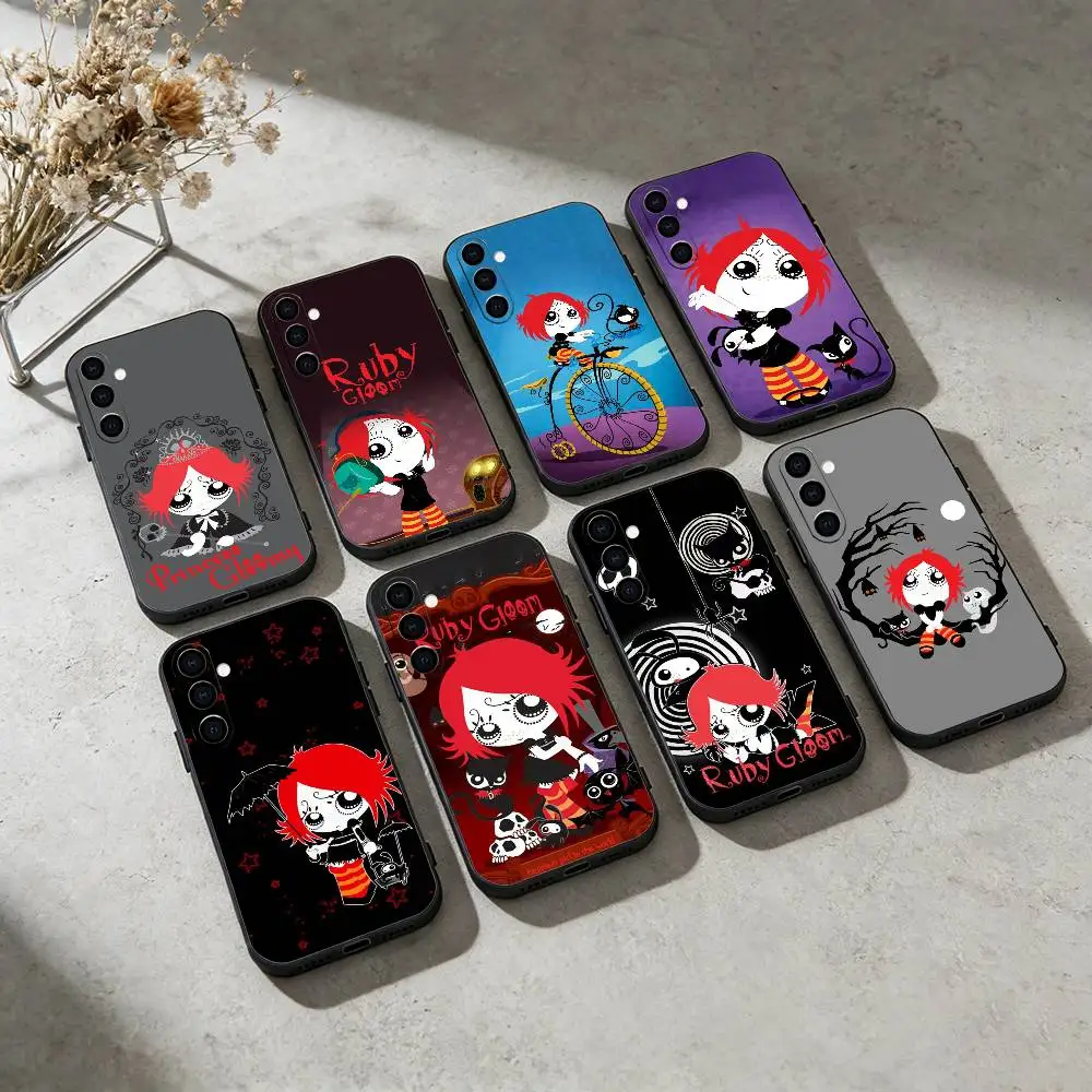 

R-Ruby G-Gloom And Doom Kitty Phone Case For Samsung Galaxy A91,80,73,72 ,71,53,52,32 ,31,22,21s,20,Soft Black Case