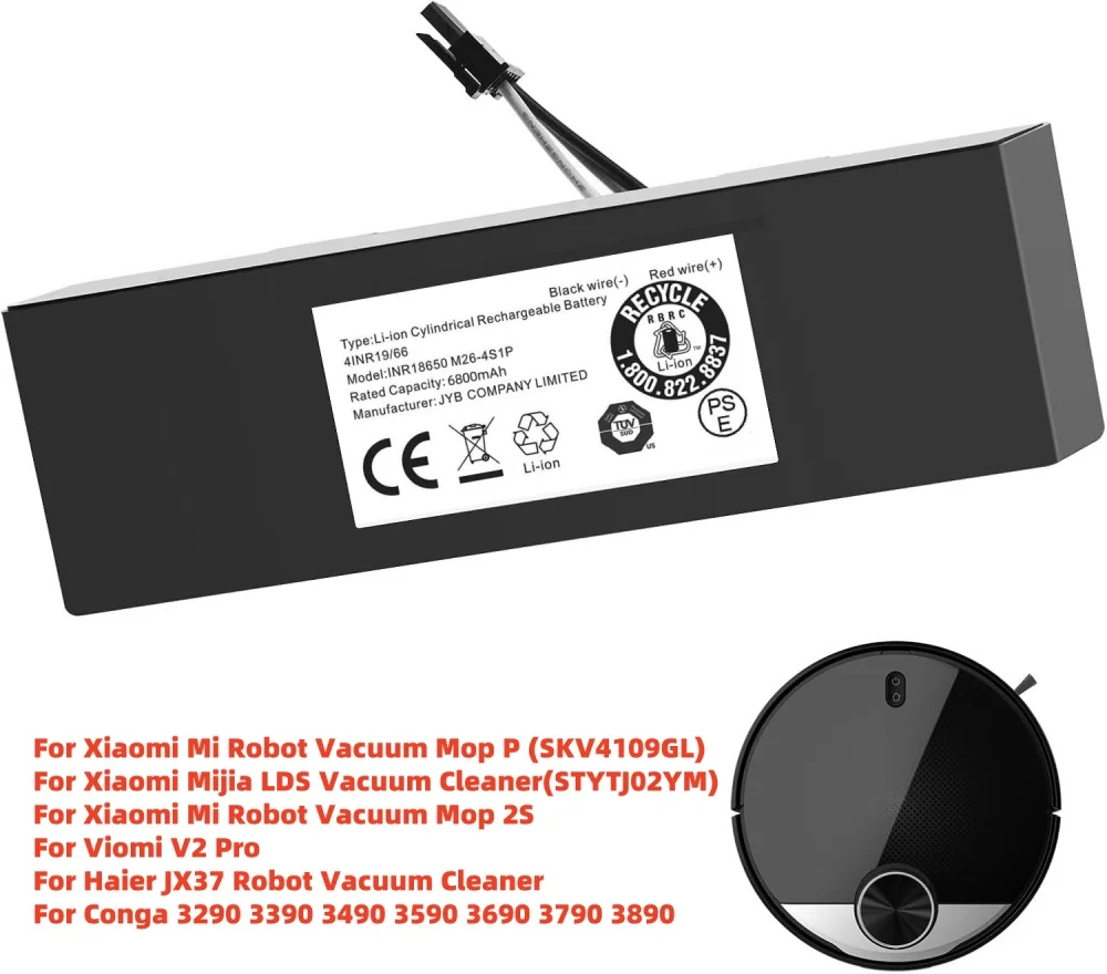 STYTJ02YM 14.8V Battery Original  for Xiaomi Mijia LDS Vacuum Cleaner,Mi Robot Vacuum-Mop P,Mi Robot Vacuum-Mop 2S/Haier JX37