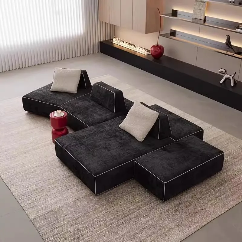 Cx minimalist fabric double-sided sofa living room free module corner arc light luxury hotel horizontal hall large apartment