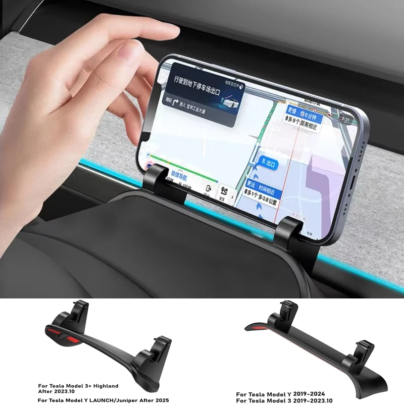 테슬라 모델 Y/3/3 + 스티어링 휠 장식 뒤에 전화 홀더 네비게이션 GPS 스탠드 휴대 전화 지원 자동차 액세서리
