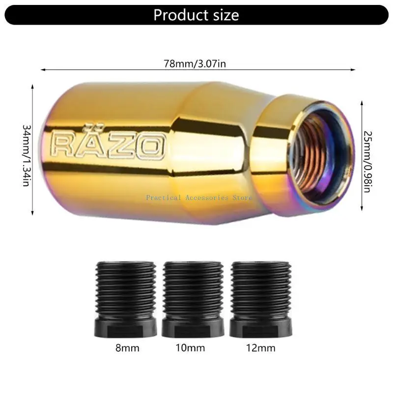 U75E Dekorasi Kenop Pemindah Gigi Interior Transmisi Manual untuk Sebagian Besar Model Kenop Pemindah Stik Aluminium