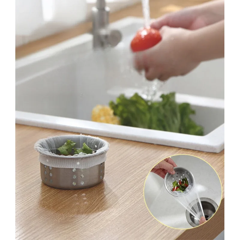 

【100Pcs Sink Strainer】Disposable Drain Filter Mesh for Kitchen Bathroom, Food residues, Anti-Clog Hair Catcher Net