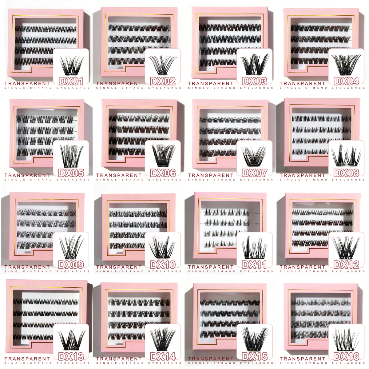Eyelash Extension No 10 - AMSDCN 4rows No Glue Needed 10-16mmSelf