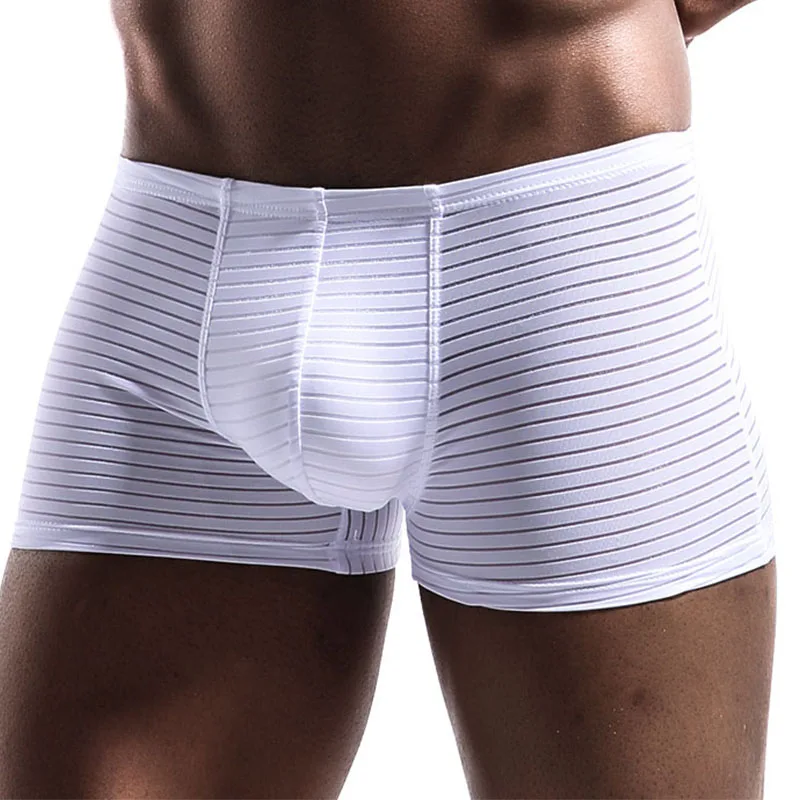 Men\'s Underwear Boxer Briefs Polyamide Stretch Moisture-Wicking Underwear Super Thin Bulge Pouch Boxer Briefs