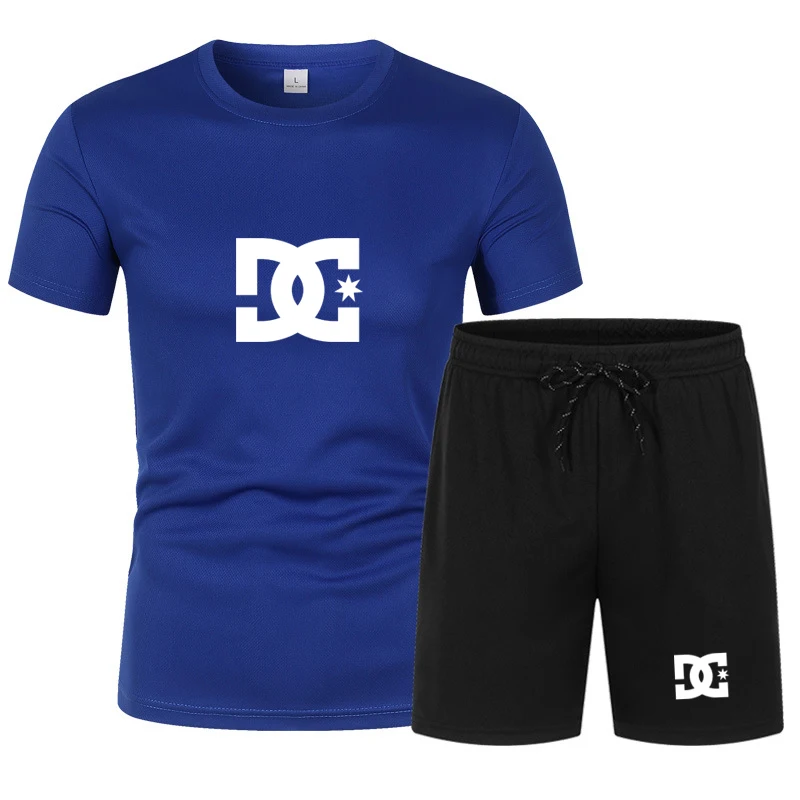 

Men's summer sweat absorbing and breathable jogging set, fashionable and trendy casual sports two-piece set, 2026 short sleeved