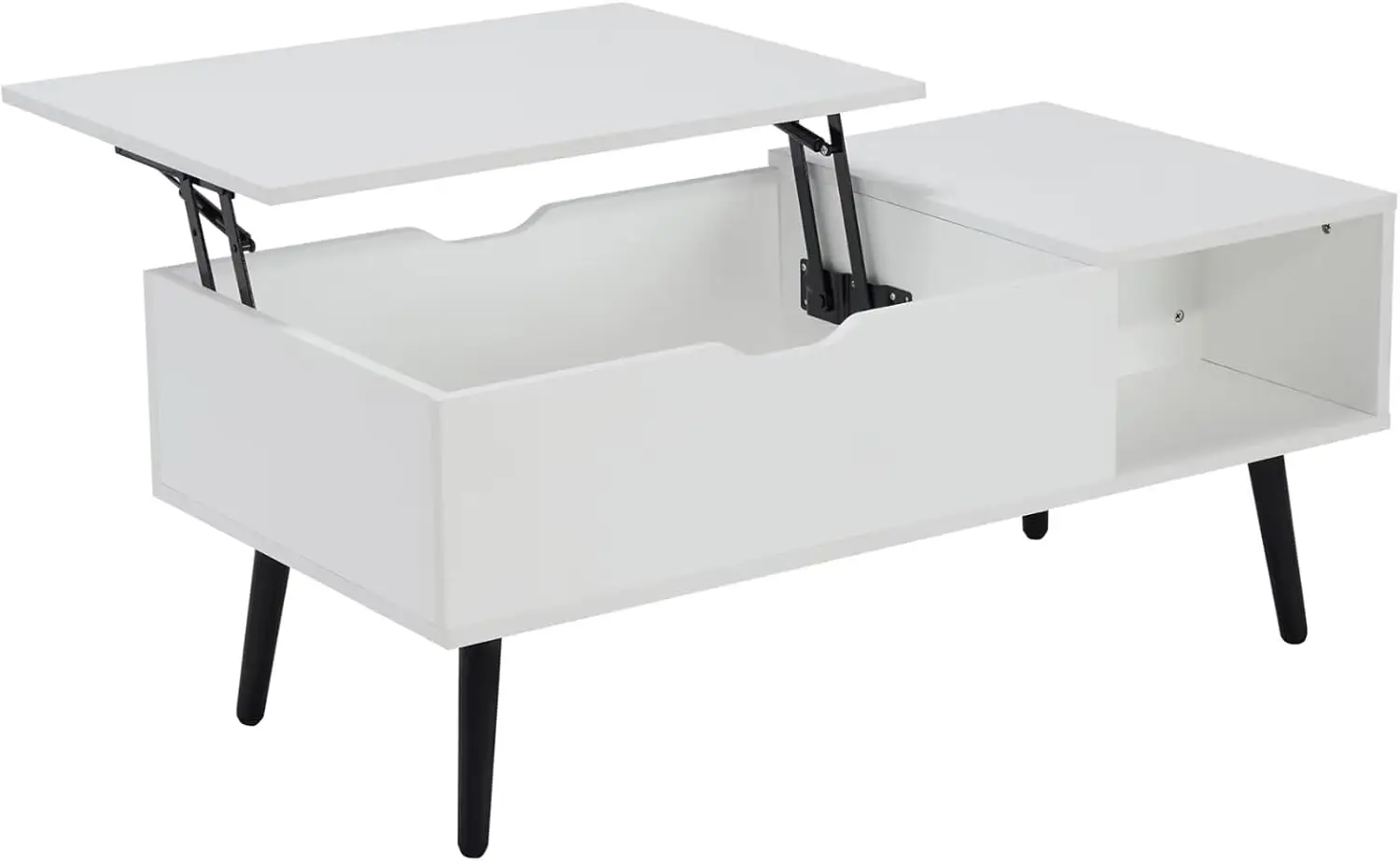 

39" Wood Lift Top Coffee Table with Hidden Compartment Wood Coffee Desk with Storage Shelf Lift Tabletop Dining Center Table