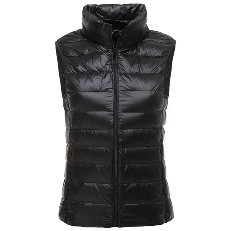 Packable Ultra-light Sleeveless Women\'s Winter Down Jacket White Duck Feather Warm Waistcoat Down Vest Outerwear Coats for Woman