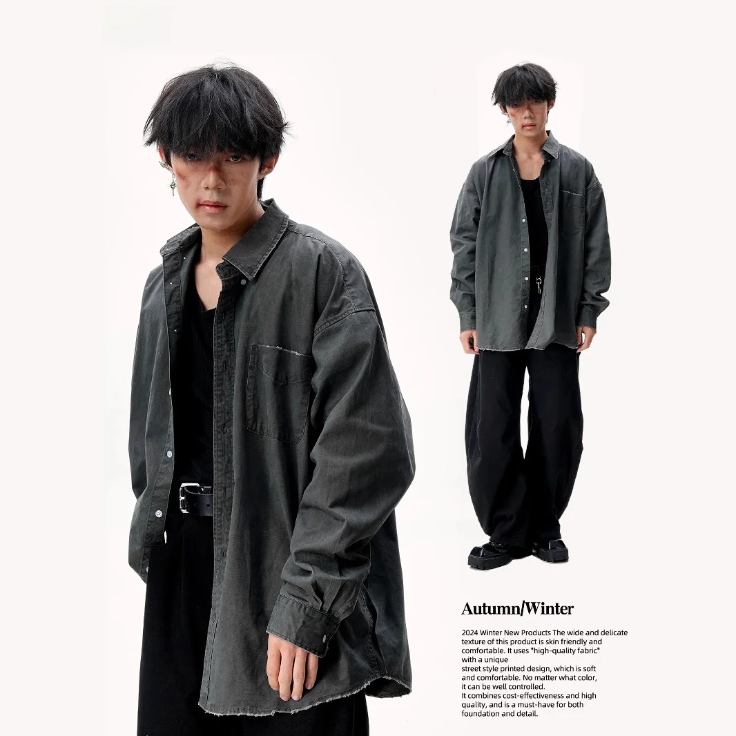 

American Retro Long Sve Pure Color irt ex Flip Collar oulder Level Top Casual Commuting Spring Season Loose Fit