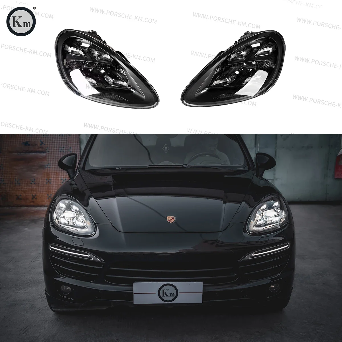 

For Porsche Cayenne 2011-2014 Upgrade 2018 PDLS Style Matrix LED Car Lights Headlamp Headlight Plug & Play Replacement