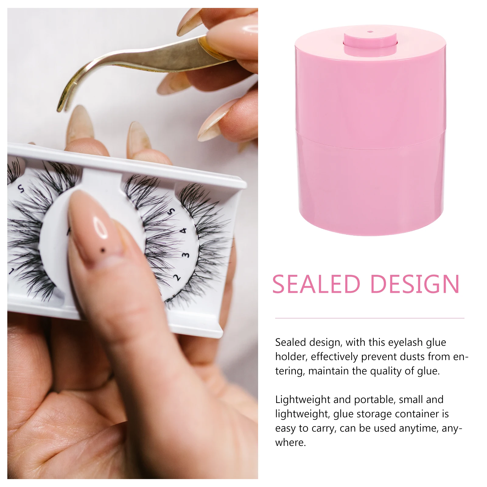Eyelash Extension Glue Storage Container ABS Material Wear Resistant Sealed Design for Dust Proof Lightweight Portable