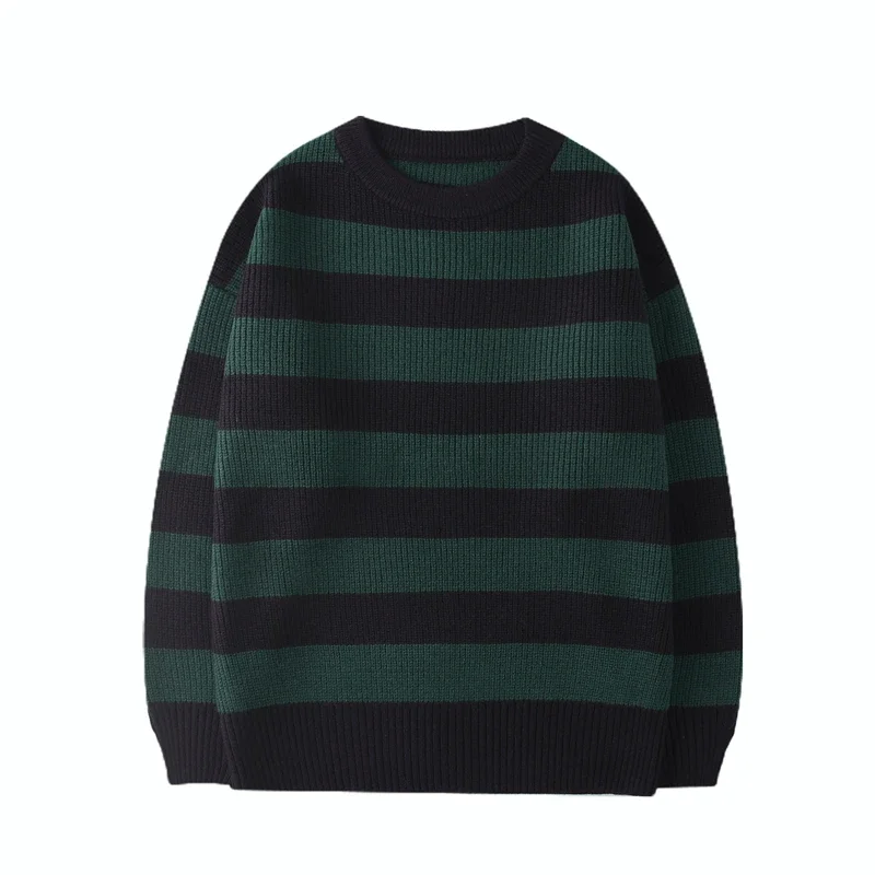 Spring Autumn Striped Sweaters Men Streetwear Men\'s Pullovers Tate Landon Sweater Green Striped Sweater Women