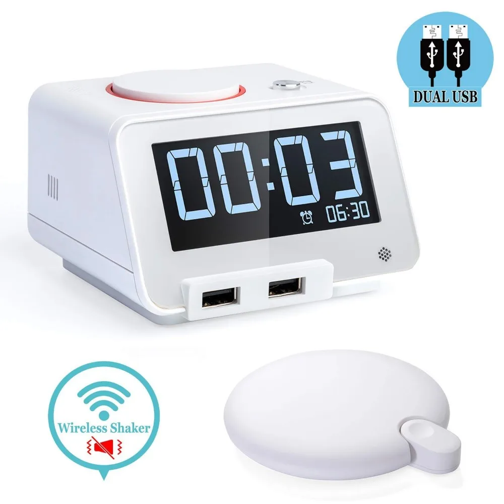 Alarm clock, super loud student deaf vibration, silent vibration, wake-up artifact, small audio alarm