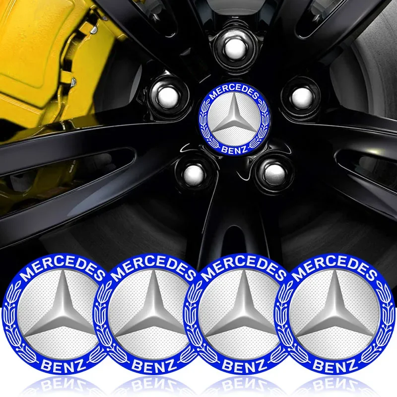 4Pcs 56mm Car Tyre Wheel Center Hub Cap Badge Sticker Accessories For Mercedes benz AMG W211 W213 W204 W203 W212 W211 W124 W210