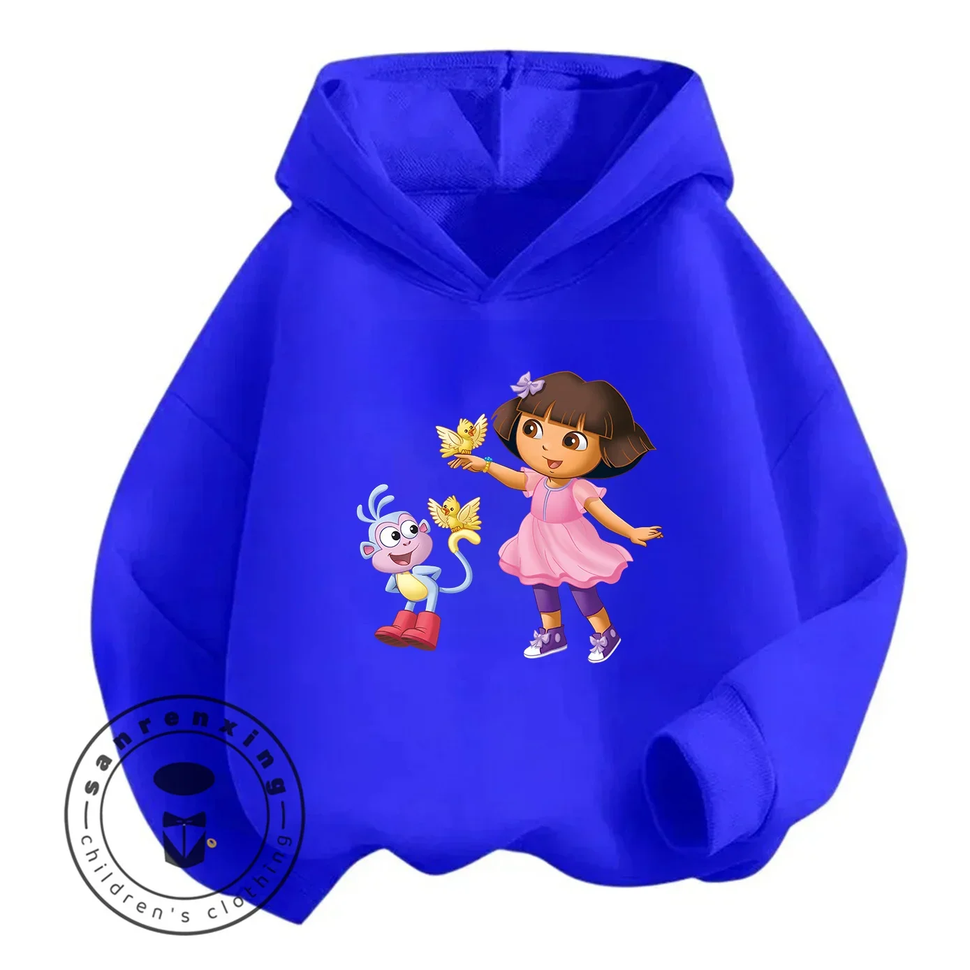 

Dora The Explorer Cartoon Character Hoodie Children 3-14 Years Boys Girls Warm Hooded Sweatshirt Cute Style