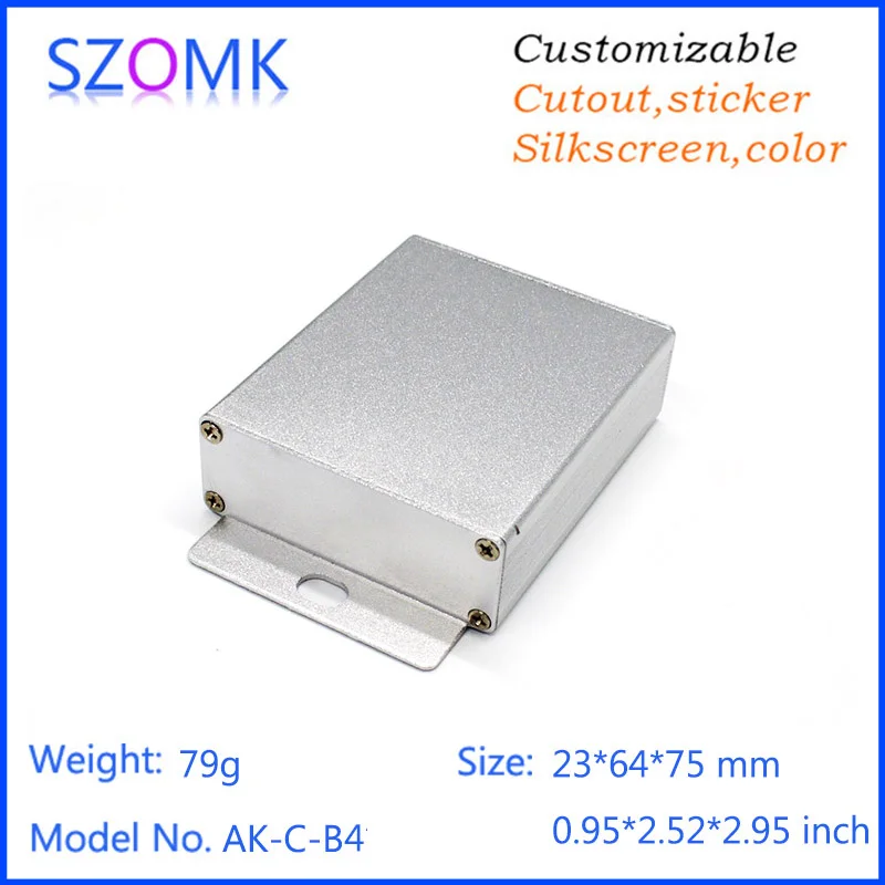 1Pcs 23*64*75mm szomk aluminum extruded enclosure junction box electronic diy aluminum project box wall mount pcb box