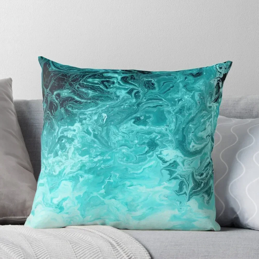 

Wave Turquoise Throw Pillow Luxury Cushion Cover Decorative Cushions For Living Room luxury decor pillow