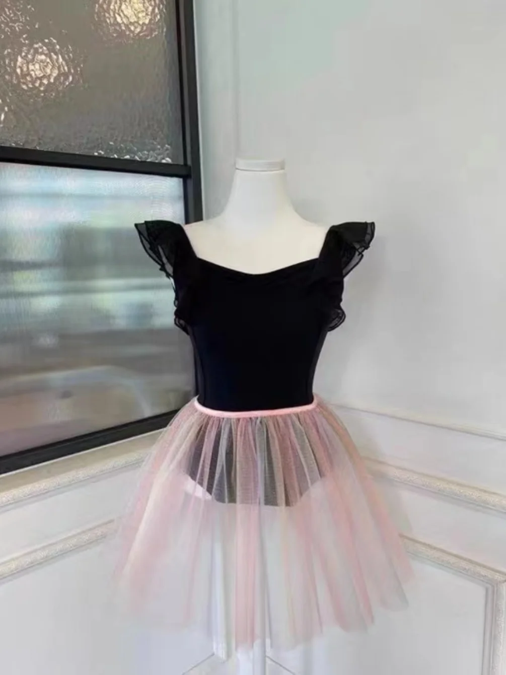 

Adult Ballet Dance Practice Suit Judydance Nylon One-Piece Leotard Women's Gymnastics Form Fit Dancewear with Lace Hem