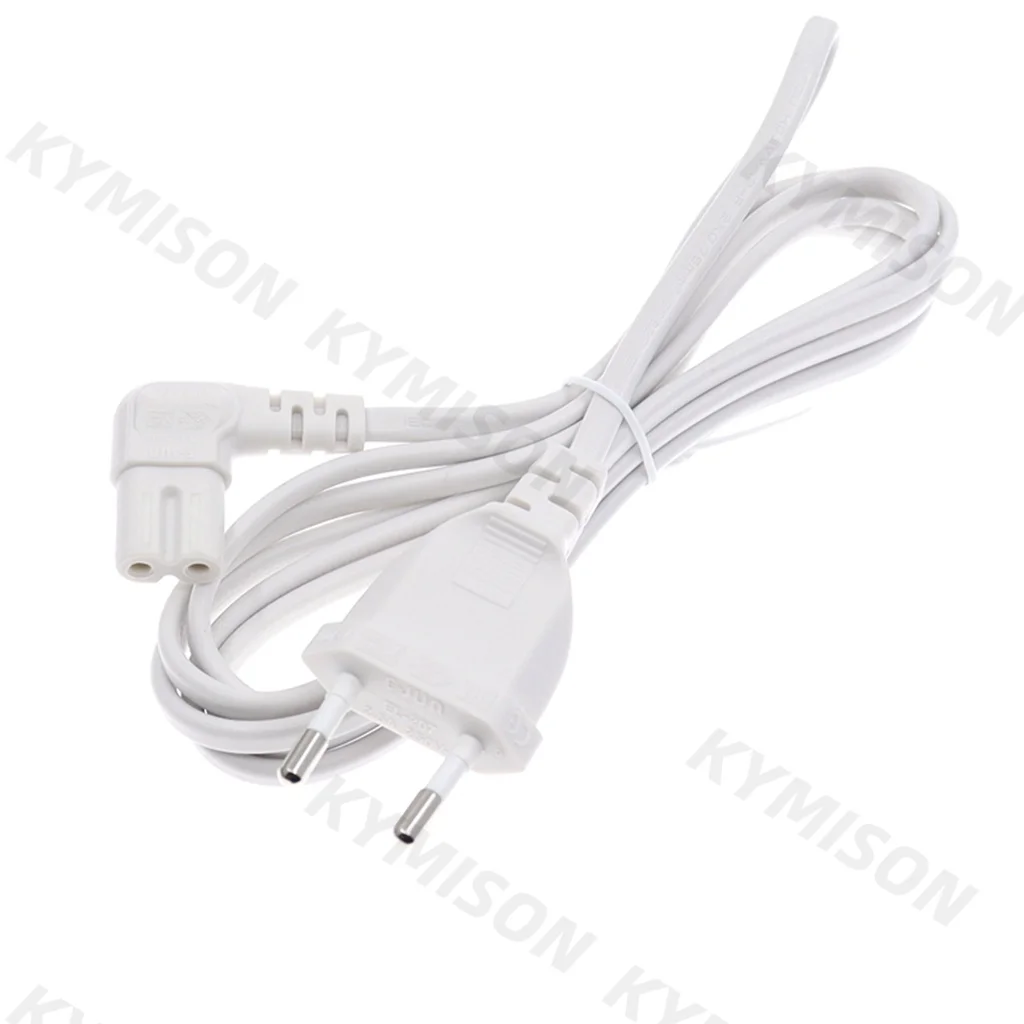 EU Euro Power Cabo de Extensão, 2 Prong Plug para IEC320 C7 Figura 8, Adaptador de ângulo, Samsung, Philips, Sony, TV LED, 2m, 3m, 5m