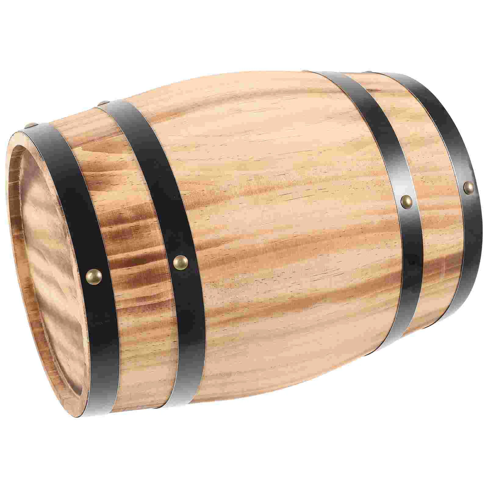 

Barrel Bucket Siopao Whisky Molder Large Keg of Beer Retro Wood Decoration Barrels for Whiskey Wooden Red Mix