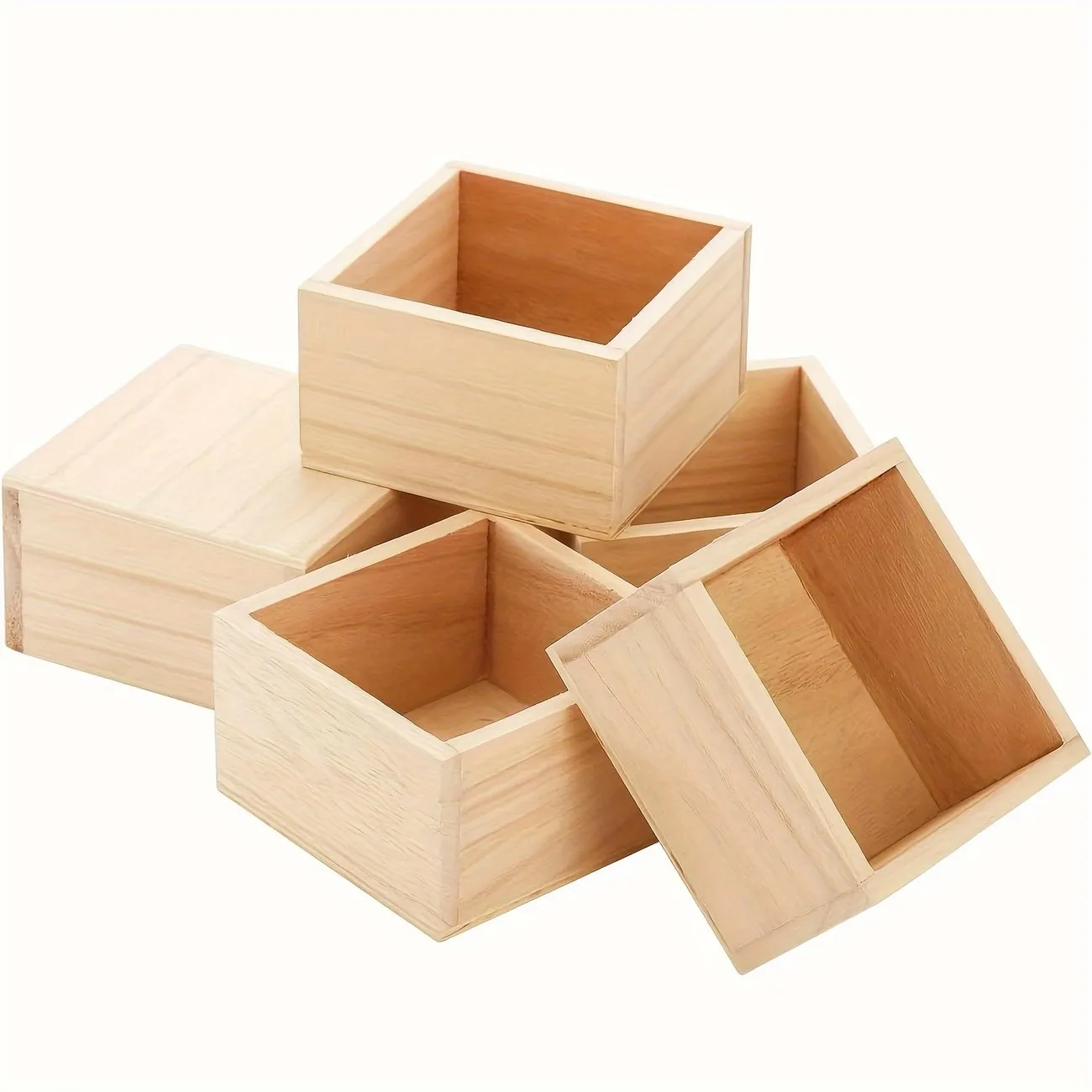 Large Square Wooden Storage Box for Succulent Flower Miscellaneous Handicraft Home Furnishings -Eco-Friendly Organizer Container